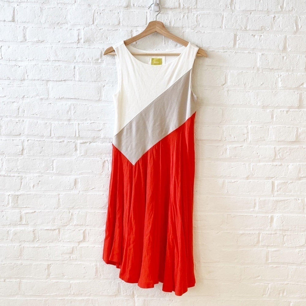 Anthropologie || Maeve‎ Cameron Colorblock Dress Orange Small